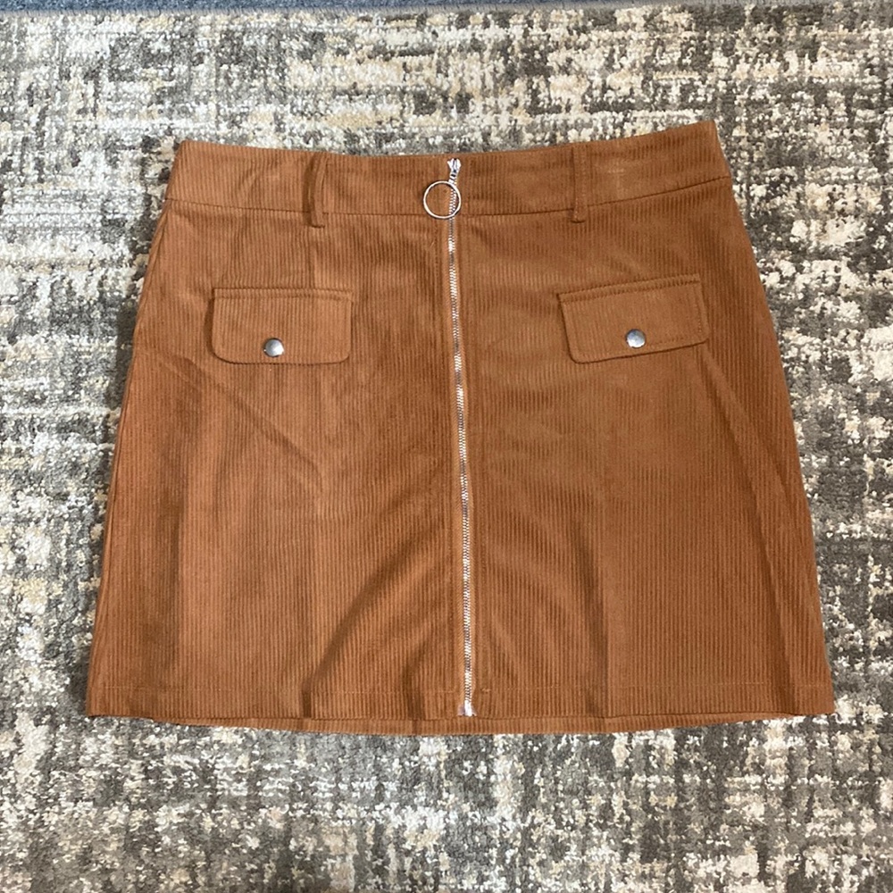 Shein Brown Corduroy Mini Skirt